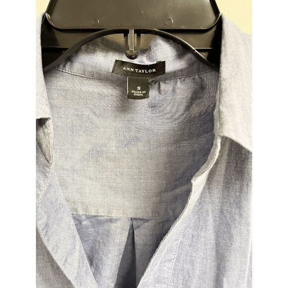 Ann Taylor Womens Long Sleeve Collared Button Down Shirt Gray Size Small - Picture 6 of 6